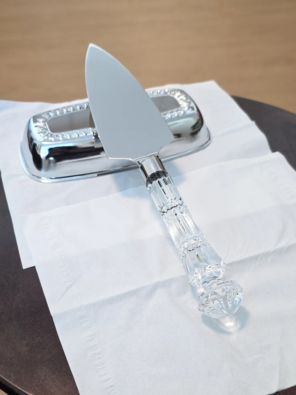 Silver Crystal-Handle Cake Server - Elegant Home Dining